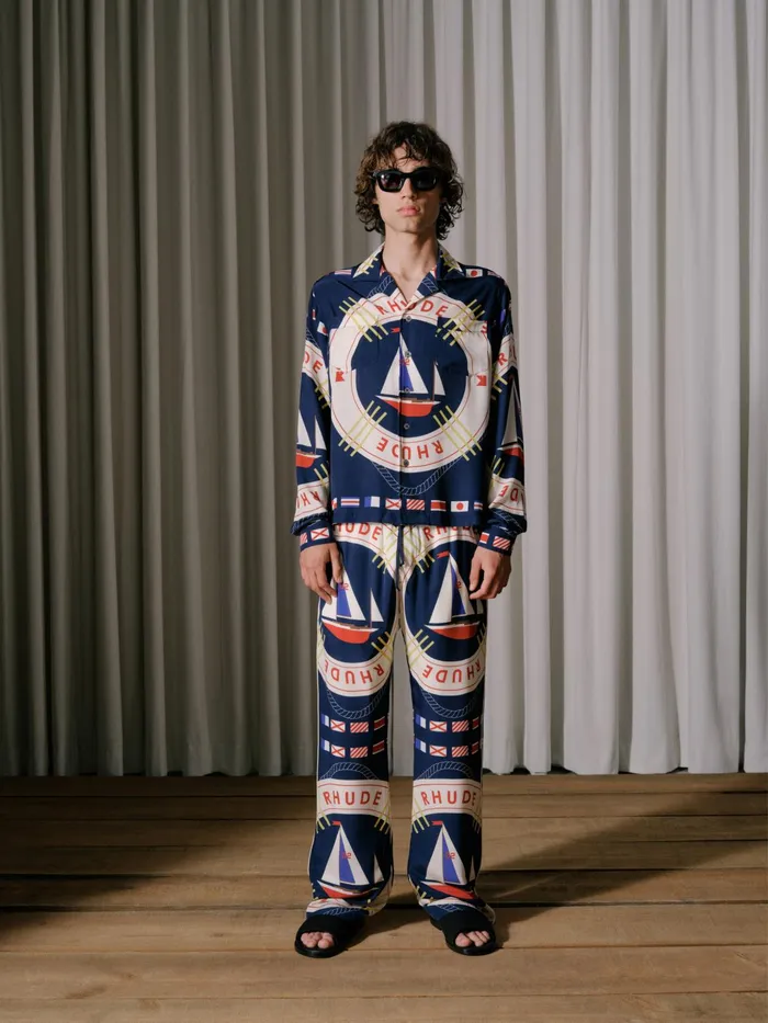 RHUDE FLAG SAIL LS SILK SHIRT Men Rhude Shirts