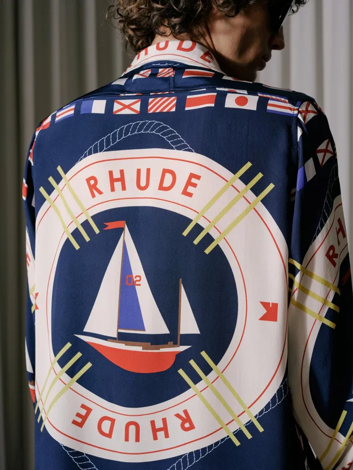 RHUDE FLAG SAIL LS SILK SHIRT Men Rhude Shirts
