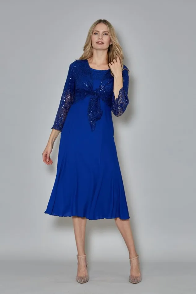 Royal Blue Julianna Sequin Embellished Shrug Women Roman Knitwear