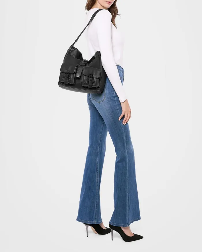 SaddleUp Hobo Black With Shiny Black Women Aimee Kestenberg Shoulder Bags