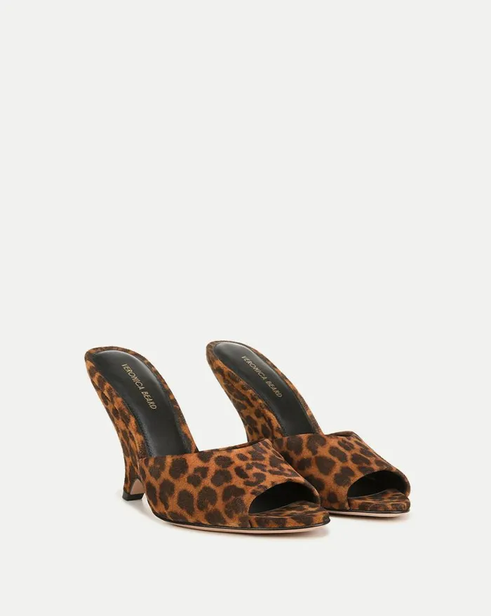 Sandals Shop Veronica Beard Mila Leopard Suede Sculpted Wedge Slide Sandal Leopard