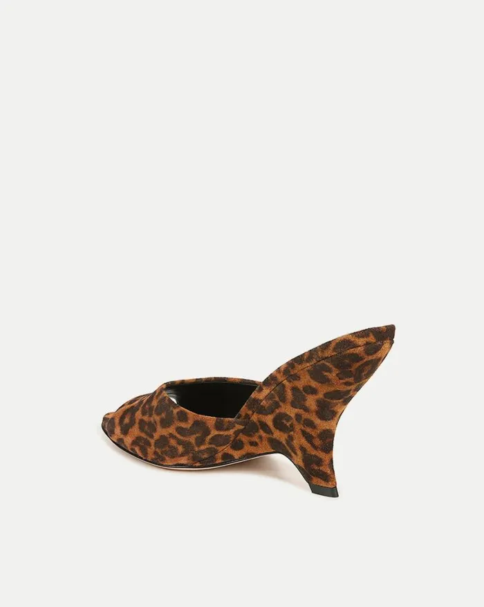 Sandals Shop Veronica Beard Mila Leopard Suede Sculpted Wedge Slide Sandal Leopard