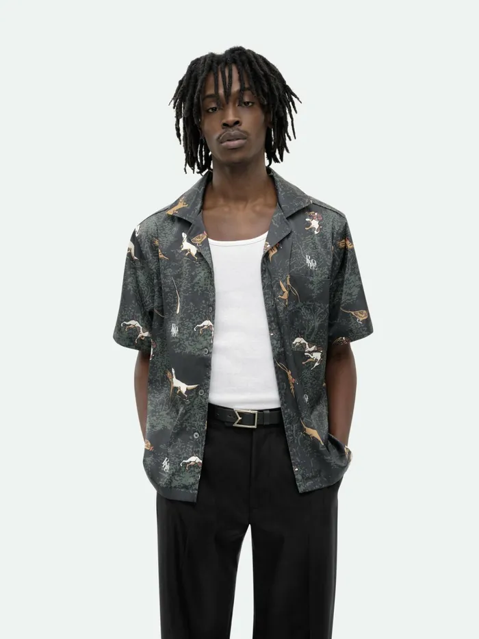SCRAMBLE DOG PRINT SHIRT Men Rhude Shirts