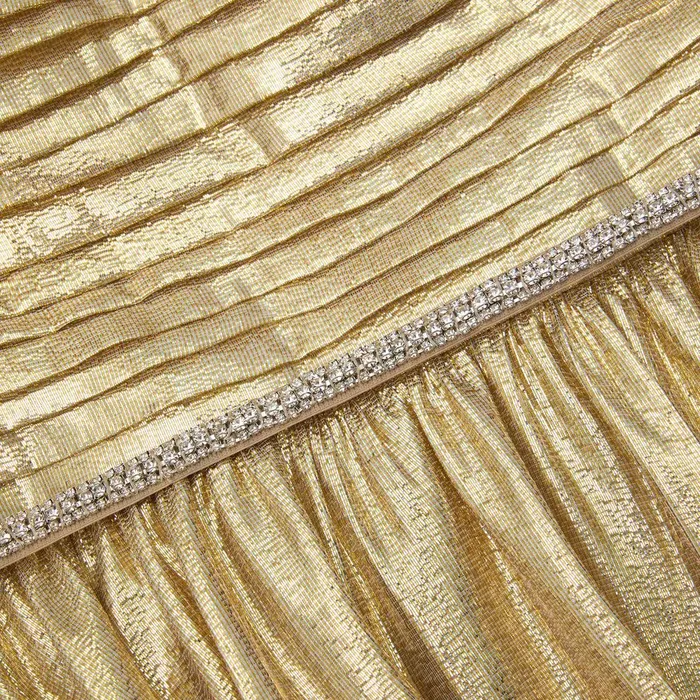 Self Portrait Dresses Gold Metallic Maxi Dress 8211 Women