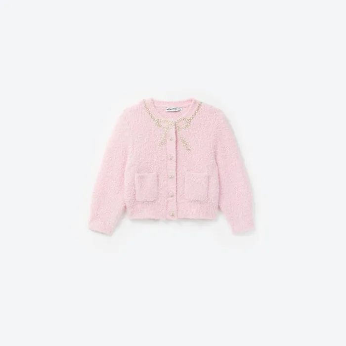 Self Portrait Knitwear Pink Soft Knit Cardigan 8211 Kids