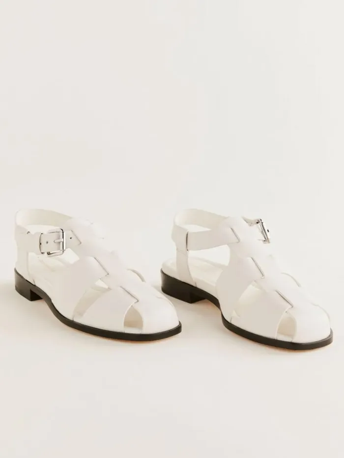 Shoes The Reformation Freya Fisherman Sandal White Leather