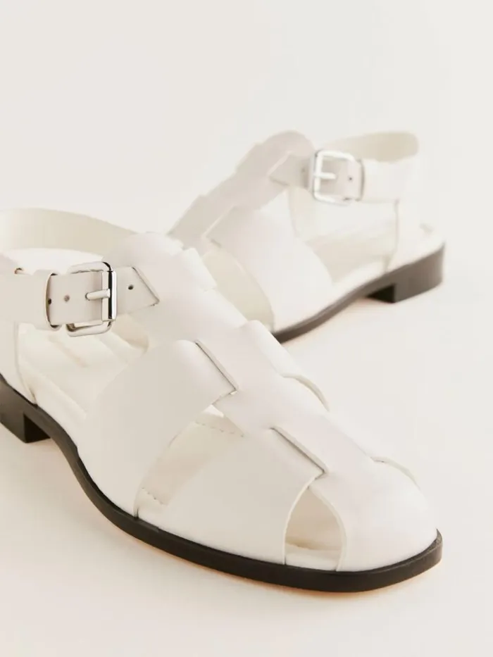 Shoes The Reformation Freya Fisherman Sandal White Leather