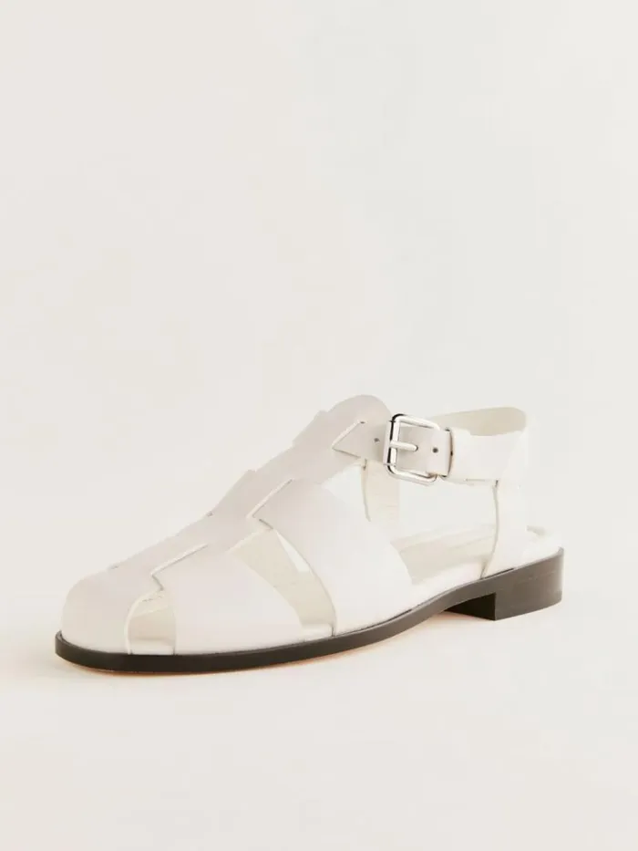 Shoes The Reformation Freya Fisherman Sandal White Leather