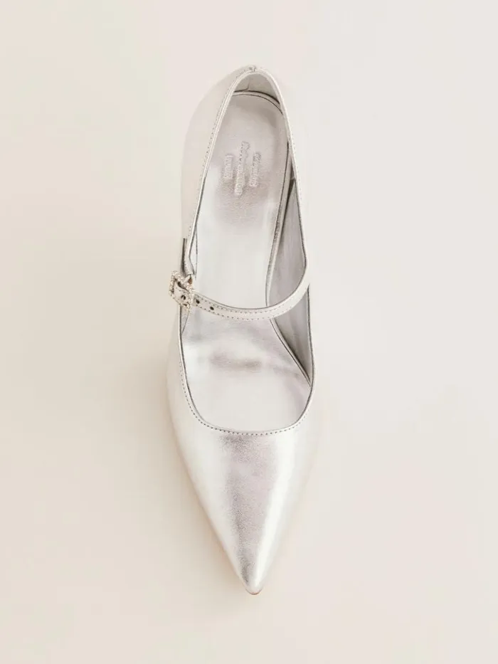 Shoes The Reformation Polly Mary Jane Pump Silver