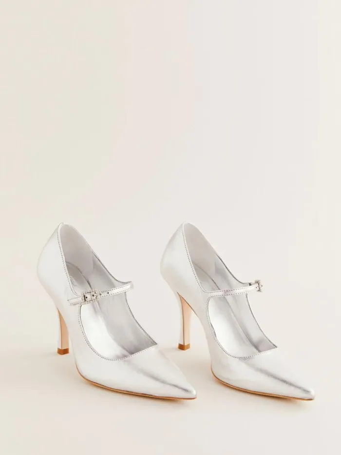 Shoes The Reformation Polly Mary Jane Pump Silver