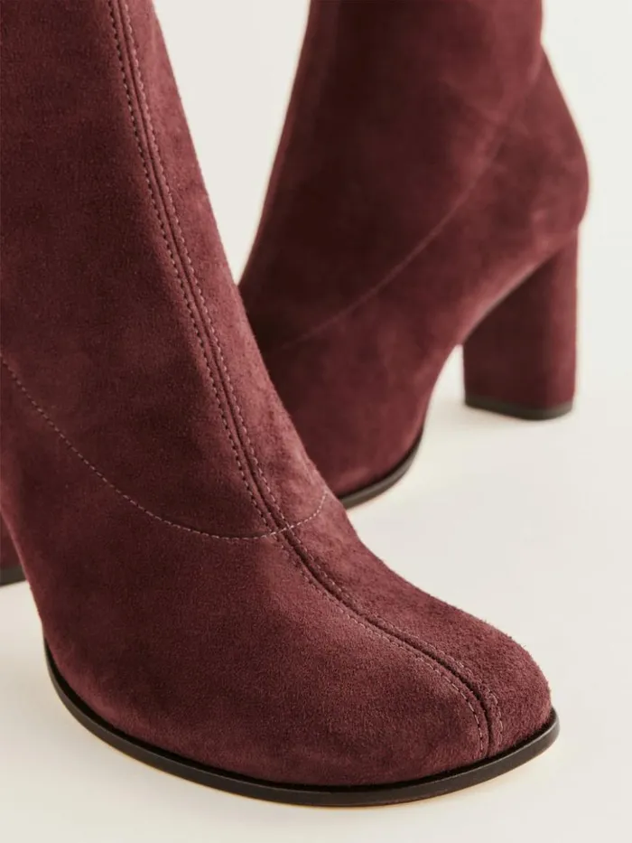 Shoes The Reformation Presley Ankle Boot Ruby Stretch Suede