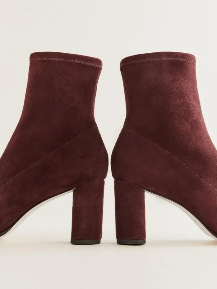 Shoes The Reformation Presley Ankle Boot Ruby Stretch Suede