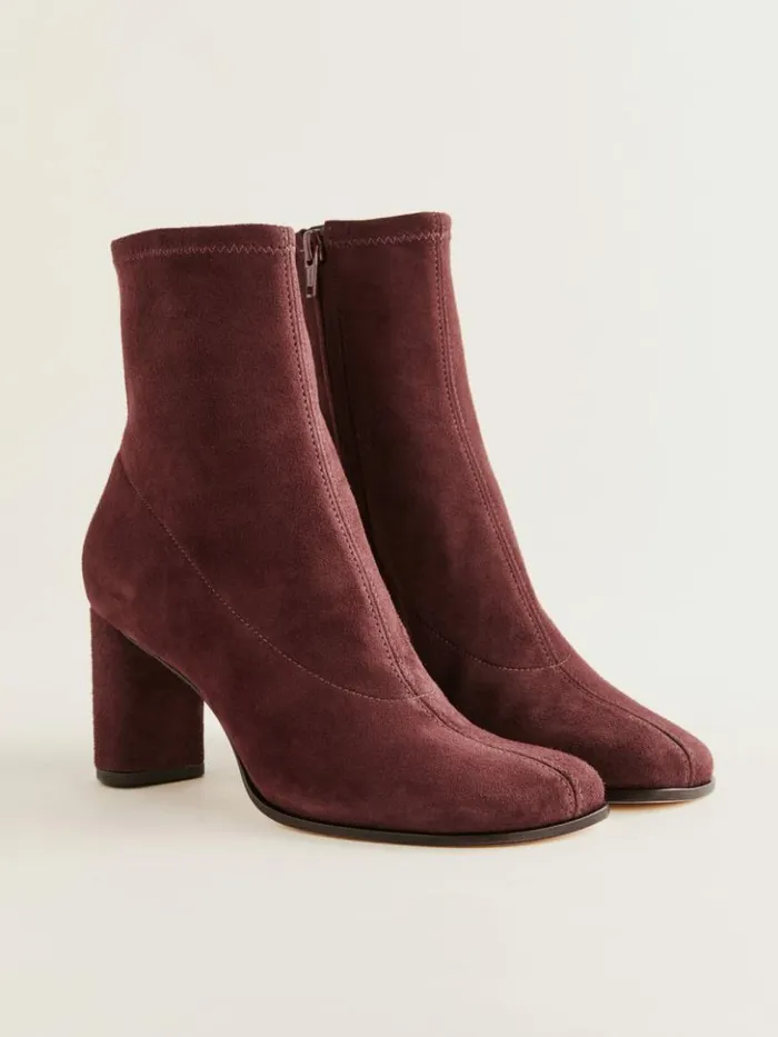 Shoes The Reformation Presley Ankle Boot Ruby Stretch Suede