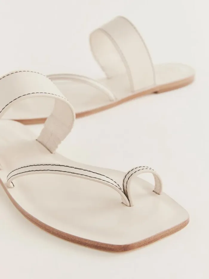 Shoes The Reformation Sawyer Flat Sandal Almond Leather