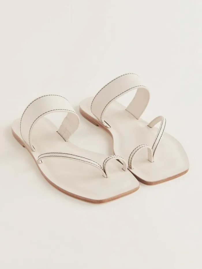 Shoes The Reformation Sawyer Flat Sandal Almond Leather