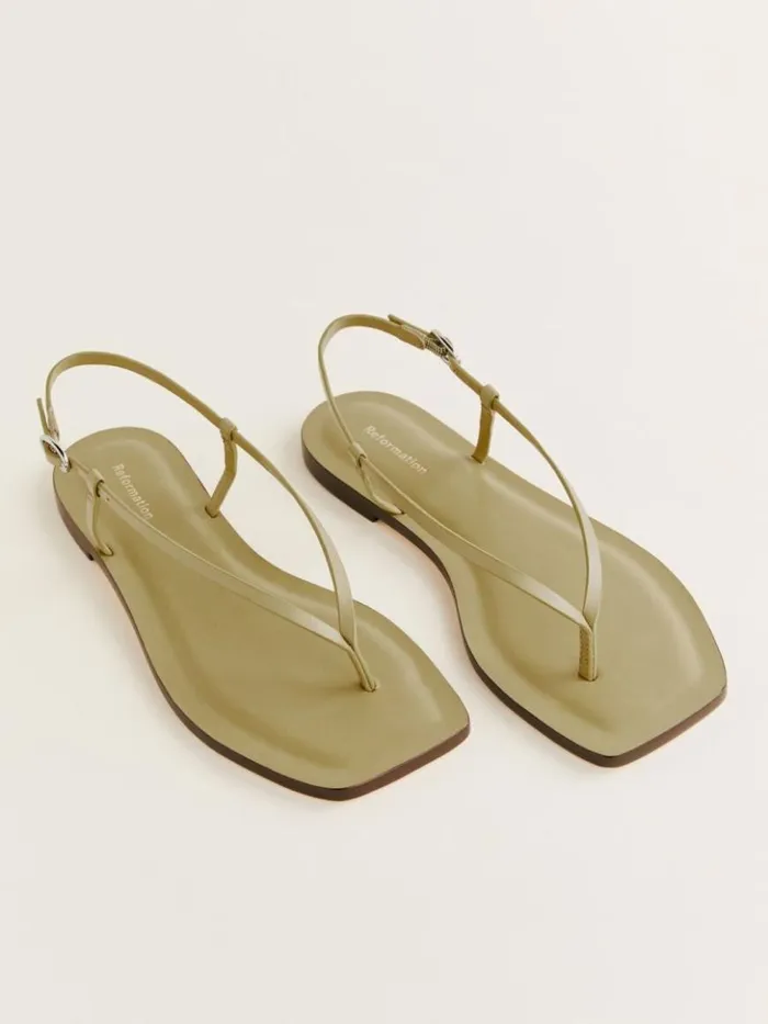 Shoes The Reformation Vincenza Thong Sandal Cerignola Leather
