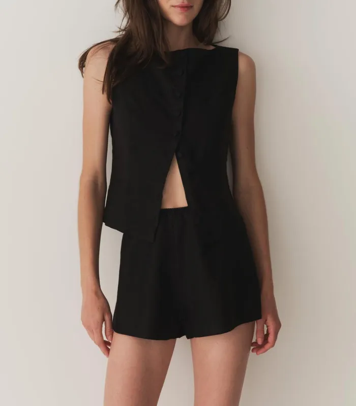Shop HAYDEN TOP Black DEN Tops