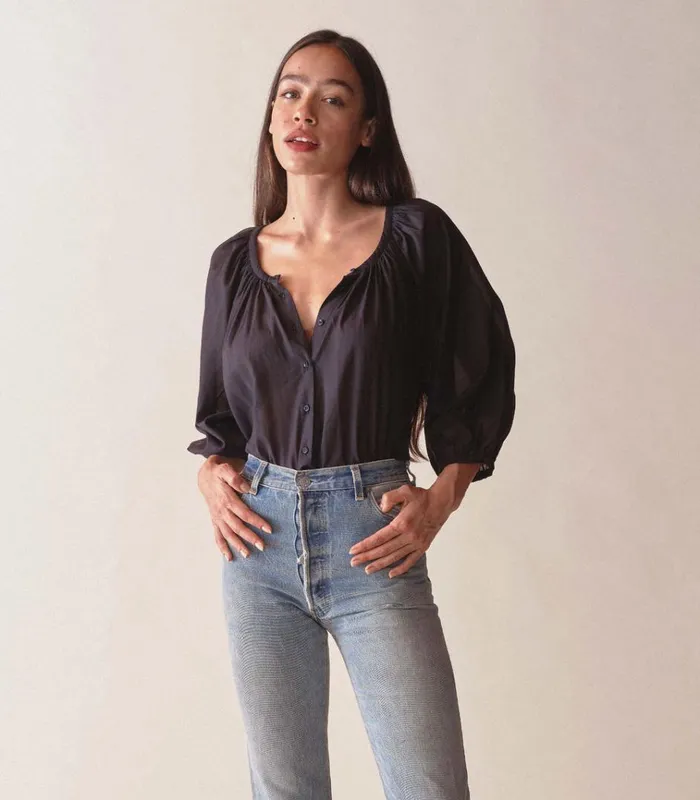 Shop JIANA TOP Navy DEN Tops