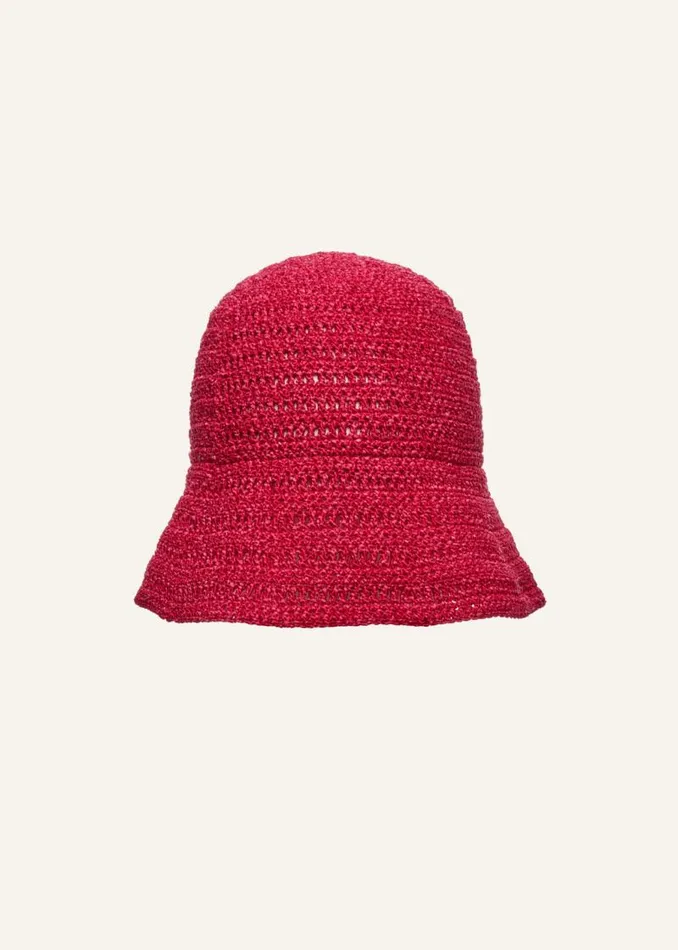 Shop Magda Butrym Accessories Handmade Crochet Bucket Hat In Fuchsia