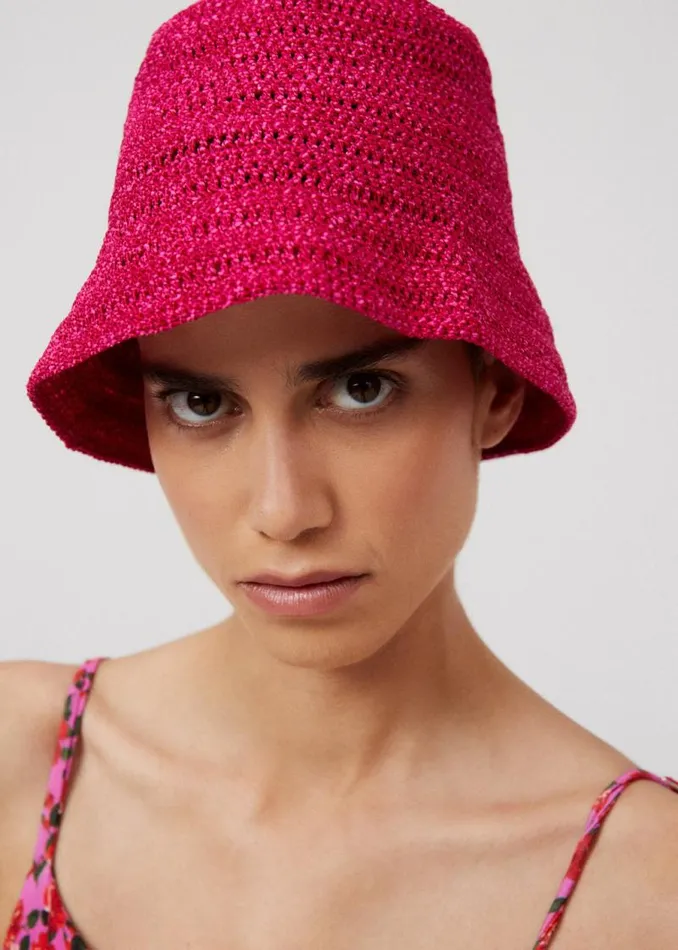 Shop Magda Butrym Accessories Handmade Crochet Bucket Hat In Fuchsia Shop Magda Butrym Accessories Handmade Crochet Bucket Hat In Fuchsia