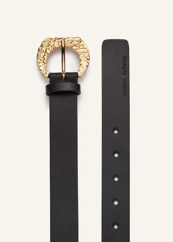 Shop Magda Butrym Accessories Sculpted Buckle Belt In Smooth Leather