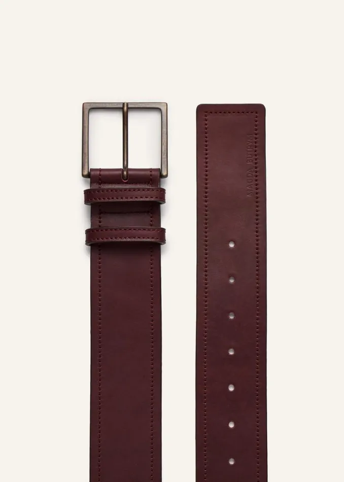 Shop Magda Butrym Accessories Wide Leather Belt In Bordeaux Leather