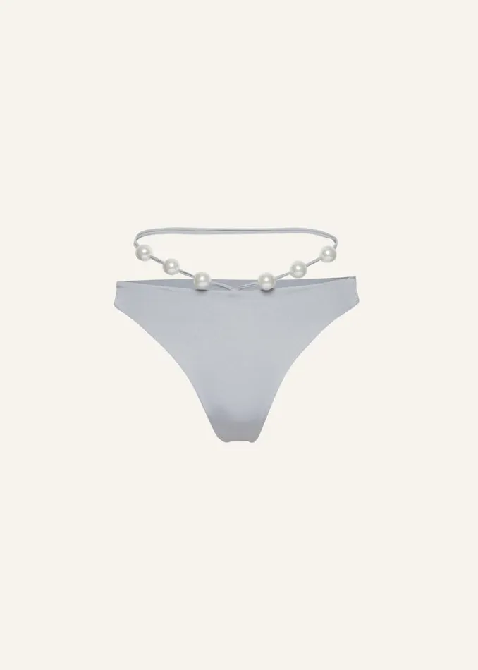Shop Magda Butrym Beachwear High Waist Pearl Swim Bottom In Metallic Grey