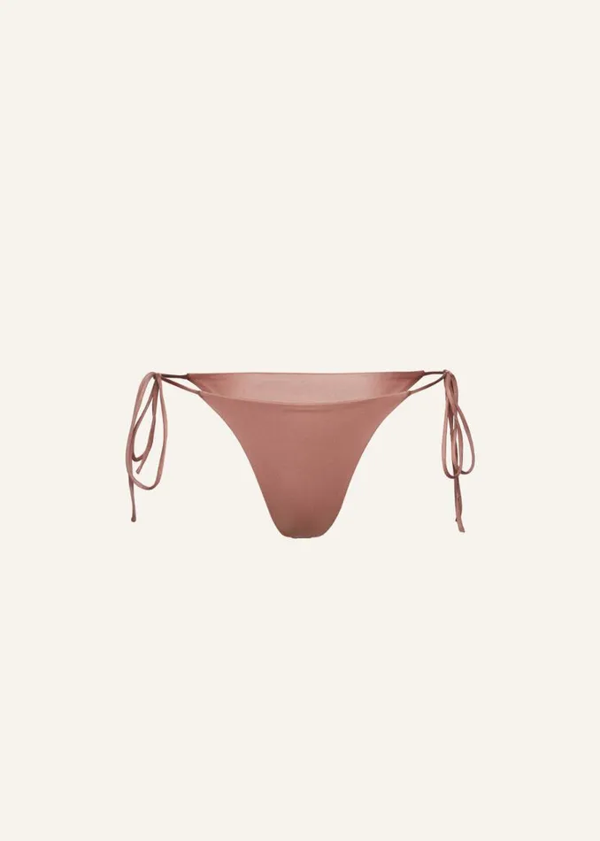 Shop Magda Butrym Beachwear String Tie Swim Bottom In Metallic Blush