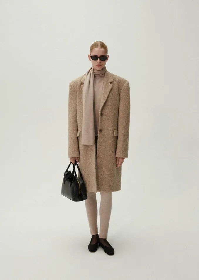 Shop Magda Butrym Coats And Jackets Alpaca Car Coat In Beige Shop Magda Butrym Coats And Jackets Alpaca Car Coat In Beige