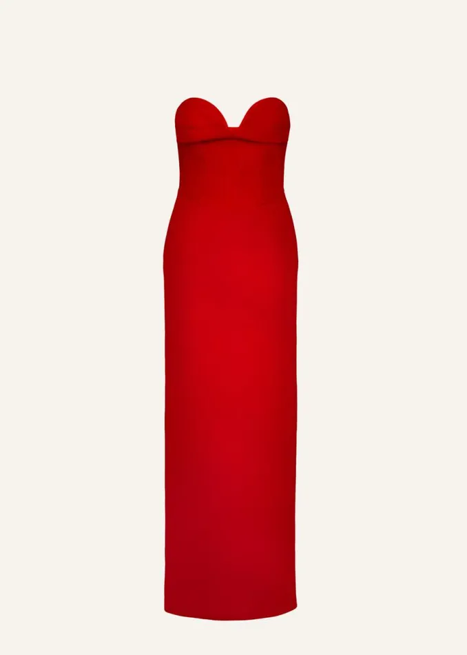 Shop Magda Butrym Dresses Bustier Gown In Red