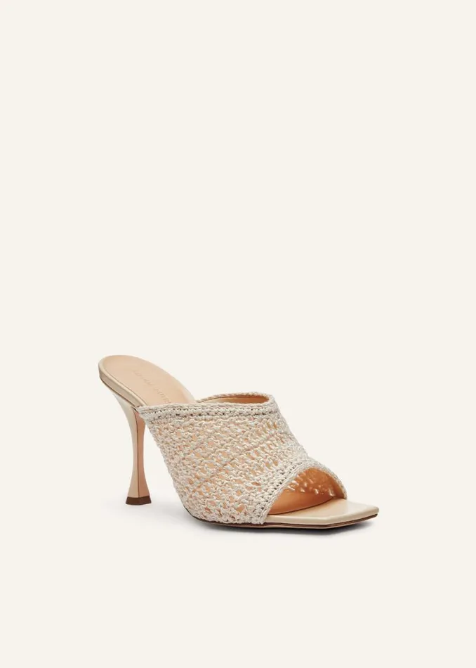 Shop Magda Butrym Essentials Crochet Mule Heels In Cream Shop Magda Butrym Essentials Crochet Mule Heels In Cream