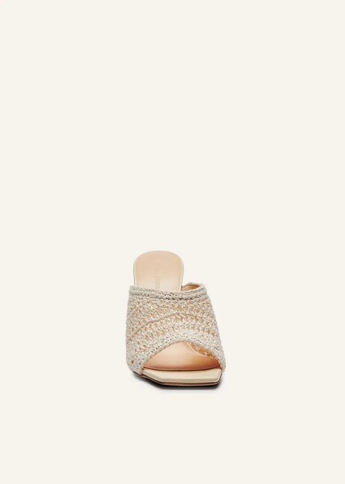 Shop Magda Butrym Essentials Crochet Mule Heels In Cream Shop Magda Butrym Essentials Crochet Mule Heels In Cream