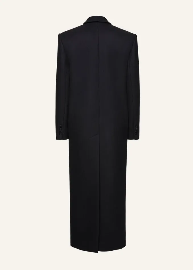 Shop Magda Butrym Essentials Long Classic Wool Coat In Black Shop Magda Butrym Essentials Long Classic Wool Coat In Black