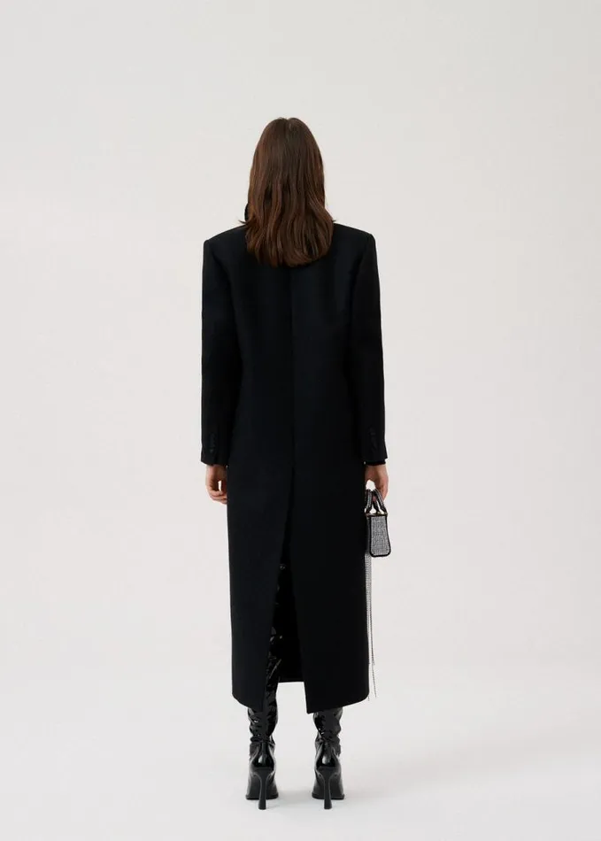 Shop Magda Butrym Essentials Long Classic Wool Coat In Black Shop Magda Butrym Essentials Long Classic Wool Coat In Black