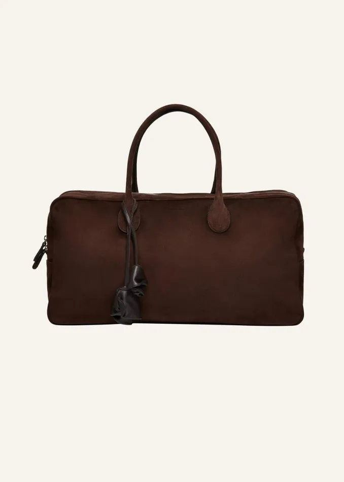 Shop Magda Butrym Handbags Large Brigitte Bag In Brown Suede