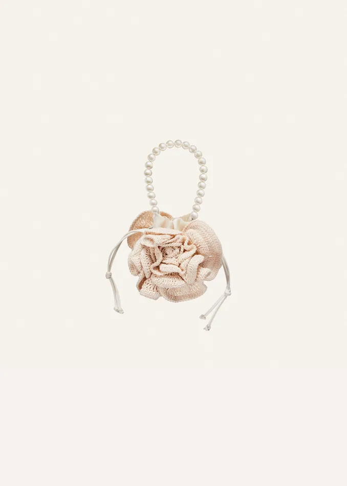 Shop Magda Butrym Handbags Pearl Magda Bag In Cream Crochet