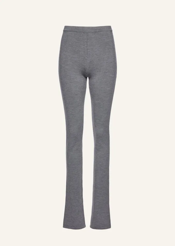Shop Magda Butrym Pants Flared Knitwear Pants In Grey