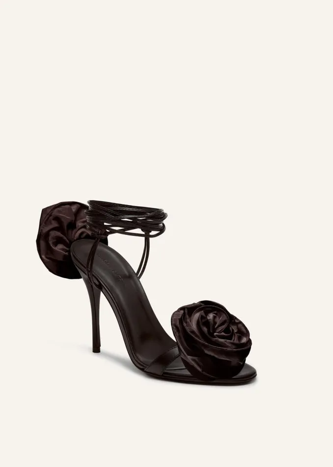 Shop Magda Butrym Shoes Wrap Around Double Flower Sandals In Brown Shop Magda Butrym Shoes Wrap Around Double Flower Sandals In Brown