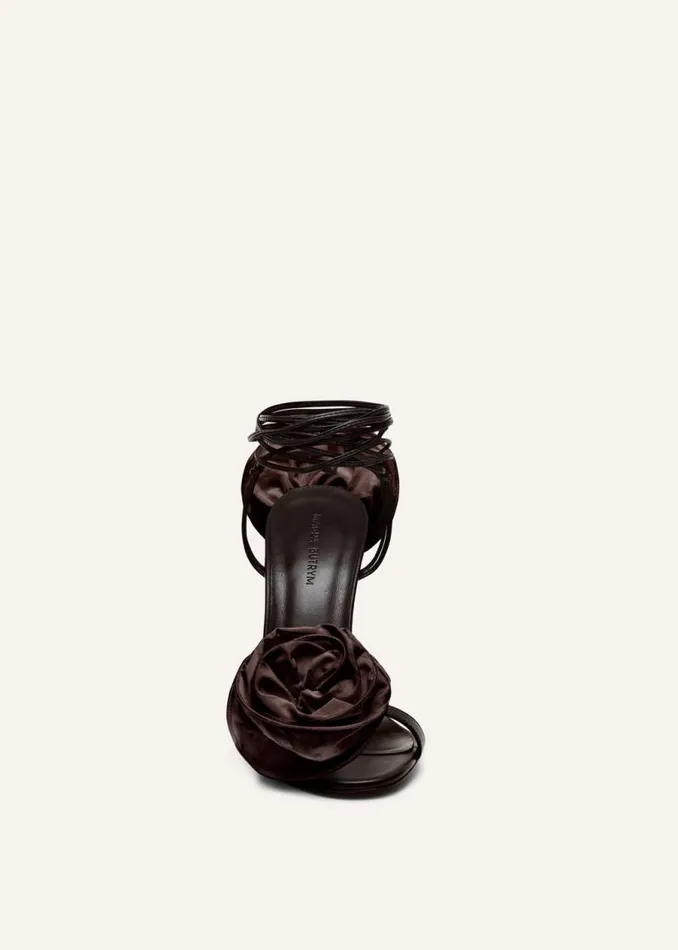 Shop Magda Butrym Shoes Wrap Around Double Flower Sandals In Brown Shop Magda Butrym Shoes Wrap Around Double Flower Sandals In Brown