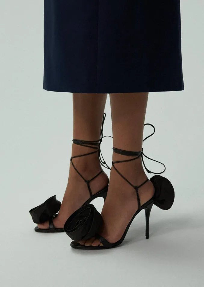 Shop Magda Butrym Shoes Wrap Around Double Flower Sandals In Brown Shop Magda Butrym Shoes Wrap Around Double Flower Sandals In Brown