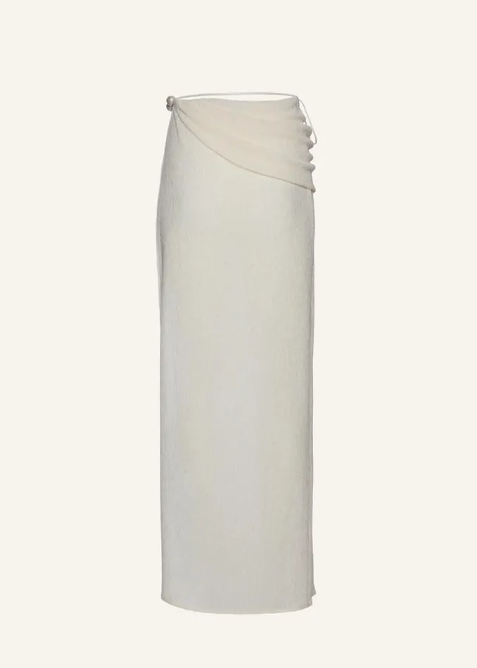 Shop Magda Butrym Skirts Asymmetrical Pearl Maxi Skirt In Cream Shop Magda Butrym Skirts Asymmetrical Pearl Maxi Skirt In Cream