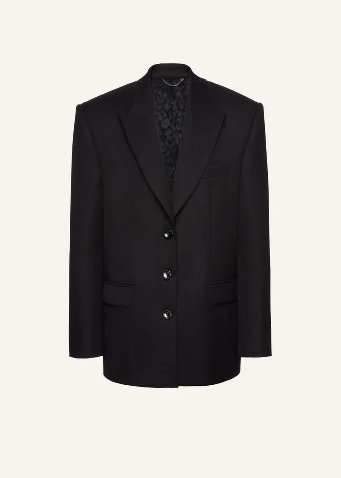 Shop Magda Butrym Tailoring And Suits Classic Oversized Wool Blazer In Black