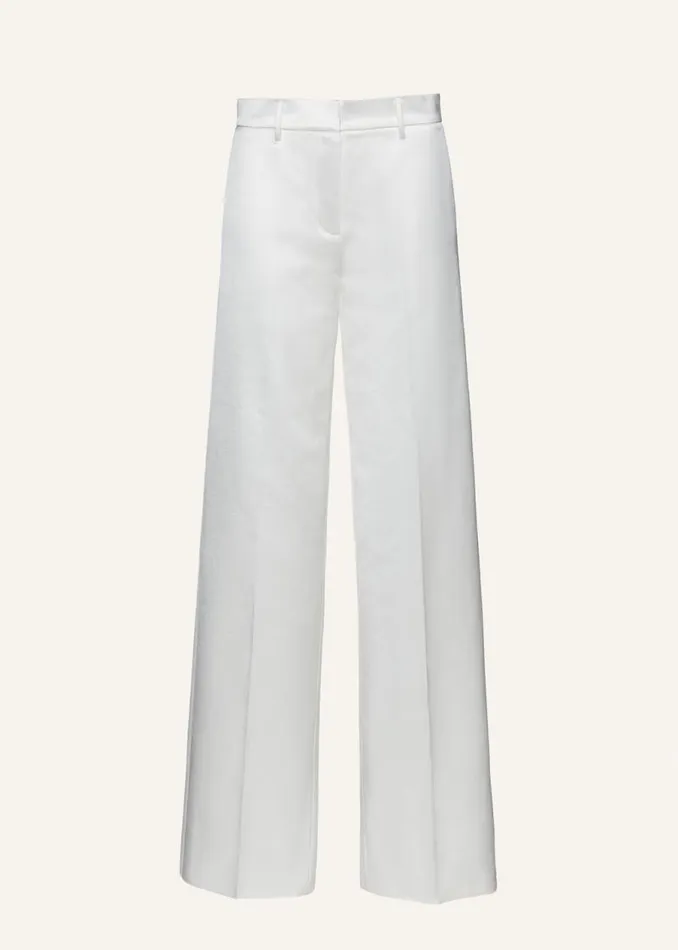 Shop Magda Butrym Tailoring And Suits Cotton Blend Wideleg Trousers In Cream