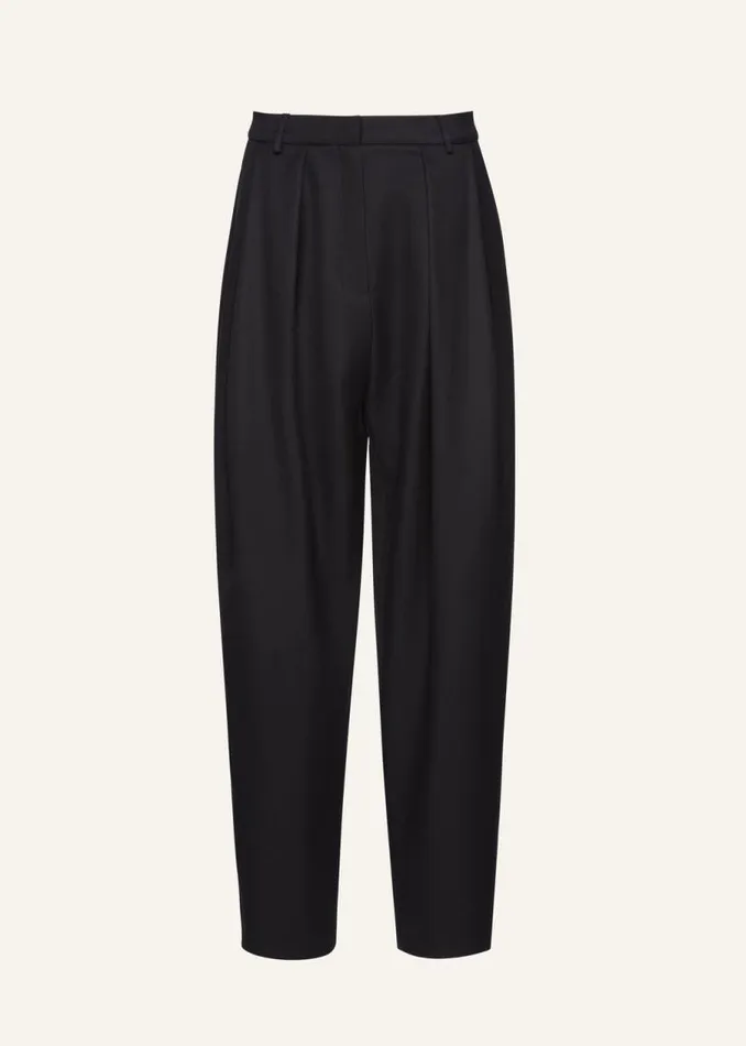 Shop Magda Butrym Tailoring And Suits Tapered Wool Trousers In Black