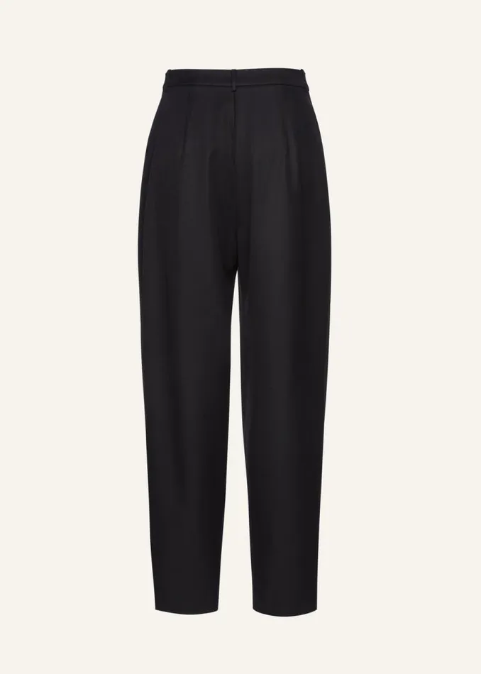 Shop Magda Butrym Tailoring And Suits Tapered Wool Trousers In Black Shop Magda Butrym Tailoring And Suits Tapered Wool Trousers In Black