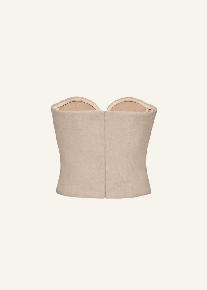 Shop Magda Butrym Tops Wool Corset Top In Beige Shop Magda Butrym Tops Wool Corset Top In Beige