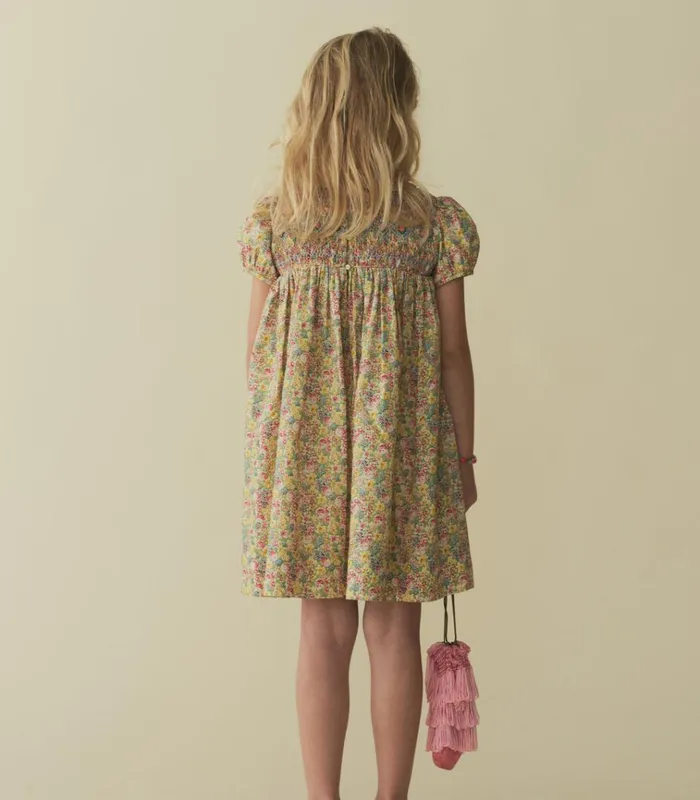 Shop ROSETTE DRESS Chrysanthemum Sky Floral DEN Kids