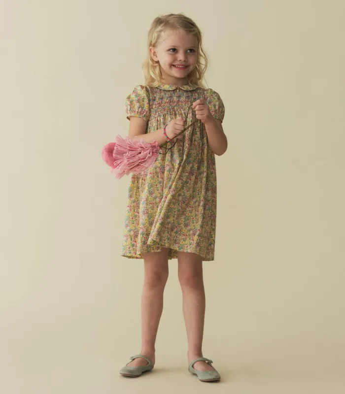 Shop ROSETTE DRESS Chrysanthemum Sky Floral DEN Kids