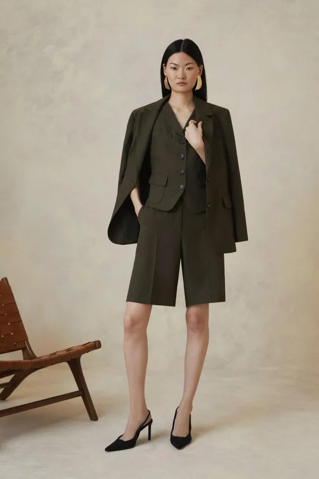 Shorts Women Karen Millen The Founder Premium Tailored Tencel Linen Walking Shorts Khaki Shorts Women Karen Millen The Founder Premium Tailored Tencel Linen Walking Shorts Khaki