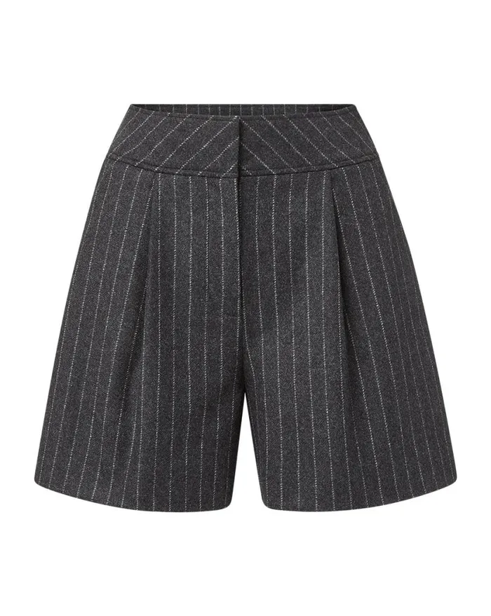 Skirts and Shorts Shop Veronica Beard Haina Pinstriped Short Charcoal Multi